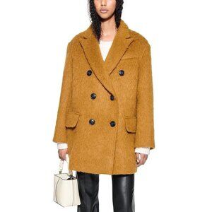 895$ STAND STUDIO Wool Doubles Breasted Esme Pea Coat Jacket Size 0 US Olive